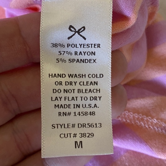 Everly Women's Orange / Lilac Striped  A-Line Tank Top Summer Dress‎ Size Medium - Picture 5 of 10